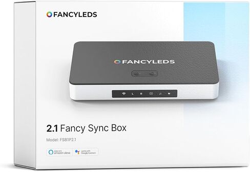 Fancyleds 2.1 Fancy Sync Box Streaming Media Player TV LED إضاءة خلفية متزامنة مع HDMI 2.1، 4K 120 هرتز، 144 هرتز، 8K 60 هرتز، VRR، ALLM، 96 مصباح LED RGBW لكل متر إضاءة محيطة (لأجهزة التلفاز من 70 بوصة إلى 95 بوصة) in Kuwait