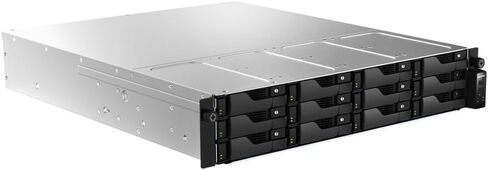 Asustor Lockerstor 12 Pro Gen2 AS7212RDX 12 Bay NAS، AMD Ryzen 7 Pro 7745 وحدة المعالجة المركزية 8-Core 3.8 جيجا هرتز، منافذ 1 جيجا بايت مزدوجة، منافذ 10 جيجا بايت مزدوجة، ذاكرة وصول عشوائي 16 جيجا بايت ECC DDR5، 2U Rackmount Server Enterprise NAS (بدون أ in Kuwait