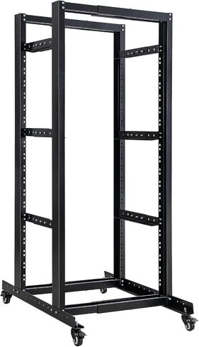 27U Server Rack, Network Rack W/Swivel Casters, Open Frame AV Rack | For Stereo/Computer/Data/IT Equipment in Saudi Arabia
