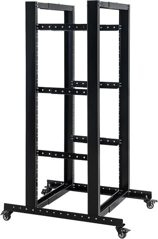 27U Server Rack, Network Rack W/Swivel Casters, Open Frame AV Rack | For Stereo/Computer/Data/IT Equipment in Saudi Arabia