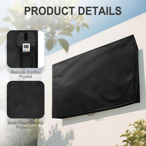 Outdoor Waterproof TV Cover – Universal 52-55 Inch Flat Screen TV Cover, 600D Durable TV Display Protector for All Seasons, Size 52''W x 36.2''H x 5.1''D in Saudi Arabia