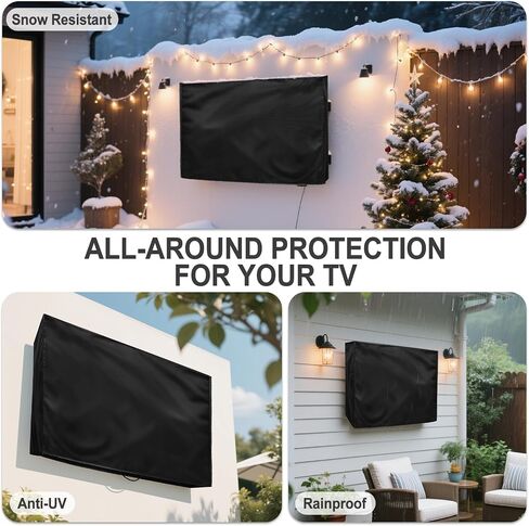 Outdoor Waterproof TV Cover – Universal 52-55 Inch Flat Screen TV Cover, 600D Durable TV Display Protector for All Seasons, Size 52''W x 36.2''H x 5.1''D in Saudi Arabia