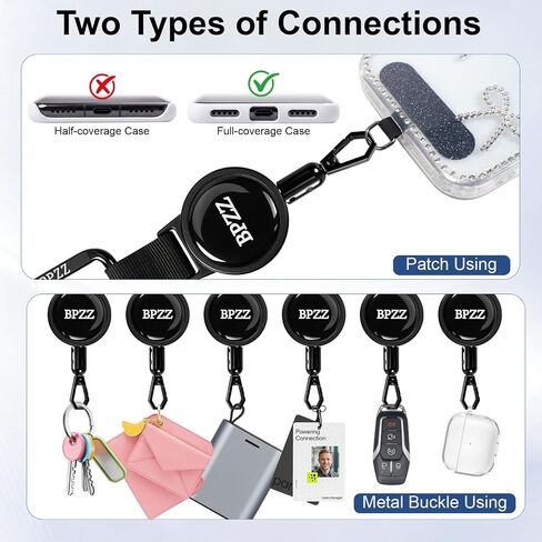 Retractable Phone Lanyard, Anti-Theft Phone Tether with Cut-Resistant Steel Cord, Cellphone Strap with Swivel Metal Buckle for Hiking Skiing Fishing Climbing and Daily Use in Saudi Arabia