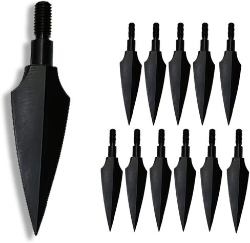 Fixed Blade Broadheads 12 Pack, Screw-in for Crossbow & Compound Bow | 100 &150 Grain, Carbon Steel Swallowtail Tip,Leaf Fixed Tip,High Concentricity,Portable Storage Box for Small Game Hunting in Kuwait