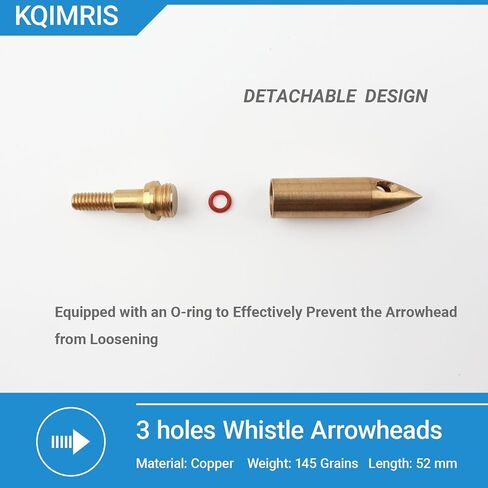 Archery Copper Whistling Arrowheads, 145 Grains Signal Arrow Tips | 3 Holes Whistle Broadheads for Compound Bow and Recurve Bow Arrows in Saudi Arabia