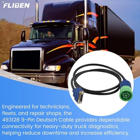493128 9-Pin Deutsch Adapter Fits for USB-Link 2 & 3 J1708 J1939,1-Meter | For CAN1 CAN2 CAN3 Heavy Duty Vehicles,3 Rows NQ493128 in Saudi Arabia
