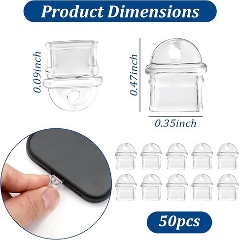50 Pcs White Anti Dust Silicone Type C Charging Port, Dust Plug Set | Universal Clear Dust Plug Cover & Portable Protector for Phones, Laptops & Tablets in Saudi Arabia
