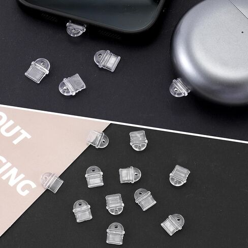50 Pcs White Anti Dust Silicone Type C Charging Port, Dust Plug Set | Universal Clear Dust Plug Cover & Portable Protector for Phones, Laptops & Tablets in Saudi Arabia