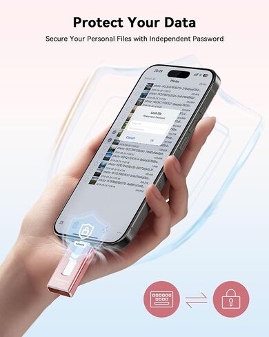 MFi Certified 256GB Flash Drive for iPhone iPad, Photo Stick for External Memory Storage, Easily Back Up and Save Photos Videos, USB Memory Stick Thumb Drive for iPhone/iPad/Android/PC(Rosepink) in Saudi Arabia