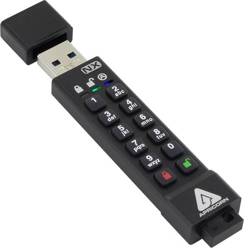 Apricorn 8GB Aegis Secure Key 3 NX 256-bit Encrypted FIPS 140-2 Level 3 Validated Secure USB 3.0 Flash Drive (ASK3-NX-8GB), Black in Saudi Arabia