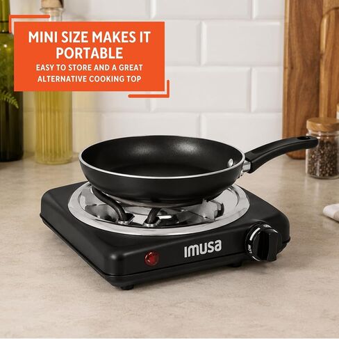 IMUSA Mini Single Electric Burner Portable 1000W, Black in Saudi Arabia