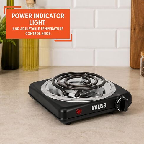 IMUSA Mini Single Electric Burner Portable 1000W, Black in Saudi Arabia
