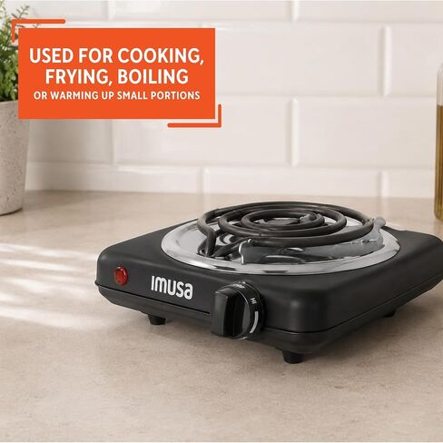 IMUSA Mini Single Electric Burner Portable 1000W, Black in Saudi Arabia