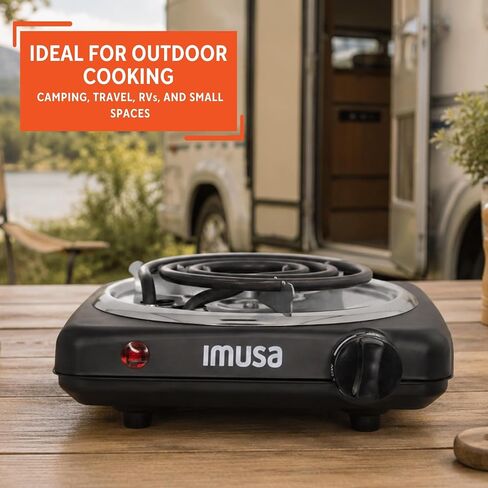 IMUSA Mini Single Electric Burner Portable 1000W, Black in Saudi Arabia