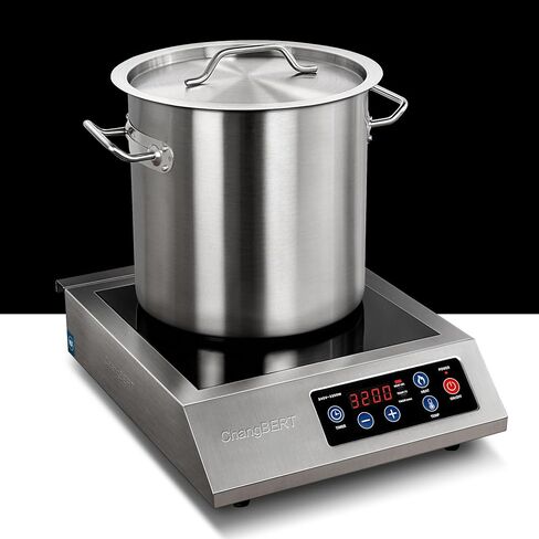 ChangBERT Portable Induction Cooktop 1800W NSF Certified Commercial Range Powerful Countertop Burner Pro Chef Professional Hot Plate Premium Stainless Steel Housing Schott Glass 10 Hours Timer in Kuwait