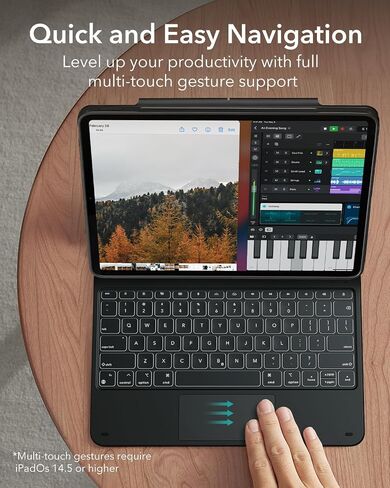 ESR for iPad Pro 12.9 Keyboard Case, Multi-Mode Magnetic Stand | For Pro 12.9" 6/5/4/3th, Secure Magnetic Lock, Detachable Case, Precision Multi-Touch Trackpad, Rebound 360 Series, Black in Saudi Arabia