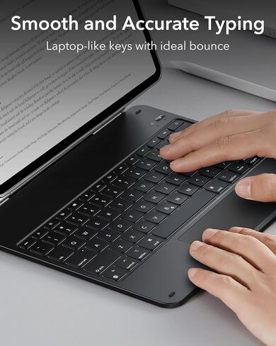 ESR for iPad Pro 12.9 Keyboard Case, Multi-Mode Magnetic Stand | For Pro 12.9" 6/5/4/3th, Secure Magnetic Lock, Detachable Case, Precision Multi-Touch Trackpad, Rebound 360 Series, Black in Saudi Arabia