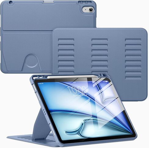 VIKESI Case for iPad Air 11-inch with M4 / M3 / M2 Chip 2026/2025/2024 and for iPad Air 5th/4th Gen 10.9 Inch 2022/2020,Multiple Angles Stand Cover,Soft Back,Pencil Holder,and Auto Sleep/Wake,Black in Saudi Arabia