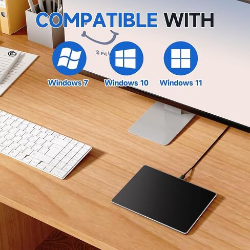 Wired Trackpad for Windows 10/11 – High-Precision Multi-Touch Portable Touchpad Mouse with Multi-Gesture, Ultra-Slim Aluminum Design, Compatibility for PC, Laptop, and Desktop Computers in Saudi Arabia