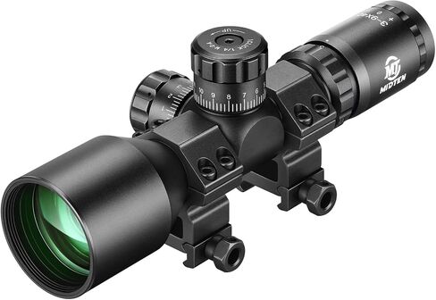 Midten 3-9x40 Compact Rifle Scope, Mil-Dot Reticle, Locking Turret, Zero Reset, 1 inch Tube SFP Riflescope with 20mm Scope Rings in Saudi Arabia
