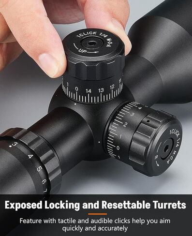 Midten 3-9x40 Compact Rifle Scope, Mil-Dot Reticle, Locking Turret, Zero Reset, 1 inch Tube SFP Riflescope with 20mm Scope Rings in Saudi Arabia