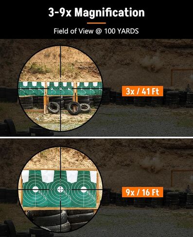 Midten 3-9x40 Compact Rifle Scope, Mil-Dot Reticle, Locking Turret, Zero Reset, 1 inch Tube SFP Riflescope with 20mm Scope Rings in Saudi Arabia