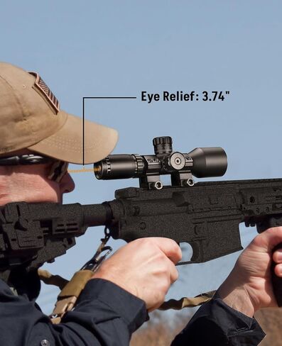 Midten 3-9x40 Compact Rifle Scope, Mil-Dot Reticle, Locking Turret, Zero Reset, 1 inch Tube SFP Riflescope with 20mm Scope Rings in Saudi Arabia