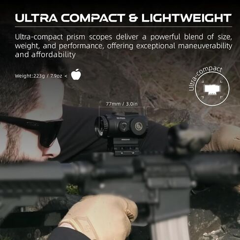 Vector Optics Paragon 3x18 Mini Prism BDC Reticle Riflescope CQB Sight Tactical Rifle Scope Fast Shooting Fits for AR15 AR 15 M4 .223 5.56, SCPS-M03 in Saudi Arabia
