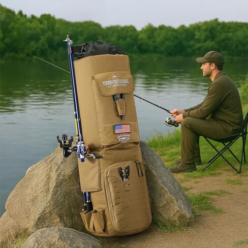 Tough Outfitters Fishing Rod Case - Fishing Pole Case for Travel & Storage - Pole Carrier Bag with Adjustable Shoulder Strap in Saudi Arabia