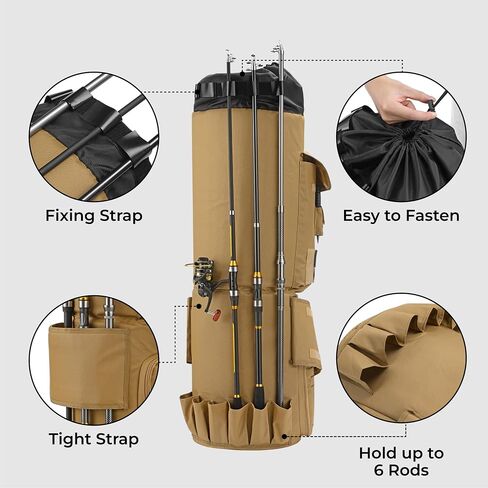 Tough Outfitters Fishing Rod Case - Fishing Pole Case for Travel & Storage - Pole Carrier Bag with Adjustable Shoulder Strap in Saudi Arabia