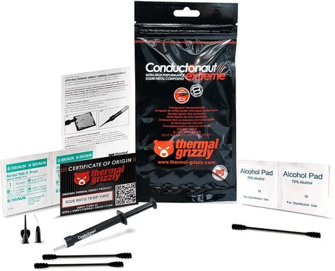 Thermal Grizzly Liquid Metal Thermal Paste - Conductonaut 1 Gram Made in Germany Liquid Metal for PS5, CPU, GPU, Xbox, Game Consoles - Best for Overclocking, Premium Materials in Saudi Arabia