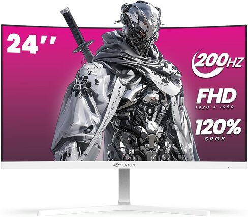 شاشة ألعاب منحنية CRUA 32 بوصة FHD 1080P 240 هرتز، 1800R، AMD FreeSync، أسود | شاشة VA، 120%sRGB، 3500:1، ضوء أزرق منخفض، HDMI 2.0/DP 1.4 وحامل حائط 100x100 مم لألعاب الكمبيوتر والبث والعمل in Kuwait