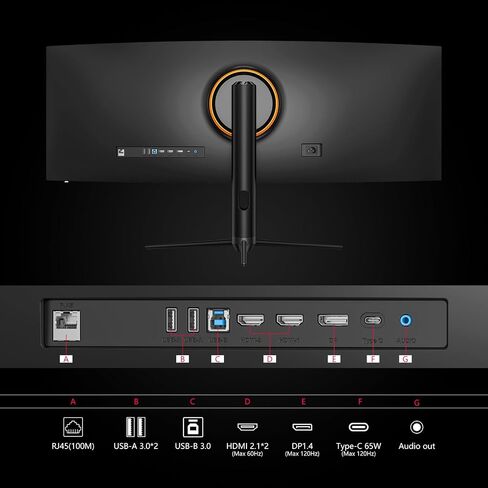 INNOCN 45C1R 45" 5K2K 5120 x 1440p Ultrawide Curved Gaming Monitor, R1500, HDR400, USB Type-C 90W Power Delivery, PIP/PBP, Built-in Speaker, Height Adjustable, Black in Saudi Arabia