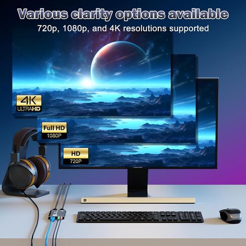 Video Capture Card, 4K HDMI Audio Capture Card Video Recorder with Mic and HDMI Loop-Out for Gaming/Live Streaming/Conference, Works for Nintendo Switch/PS5/Camera/Xbox/OBS in Kuwait