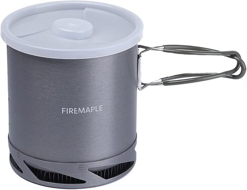 Fire-Maple XK6 Camping Pot with Heat Exchanger 1L Ultralight Portable Pot | Boil 30% Faster with Heat Exchanger Base, Foldable Insulated Handle, Hard Anodized Aluminum, 1L, 190g in Saudi Arabia