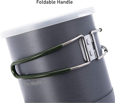 Fire-Maple XK6 Camping Pot with Heat Exchanger 1L Ultralight Portable Pot | Boil 30% Faster with Heat Exchanger Base, Foldable Insulated Handle, Hard Anodized Aluminum, 1L, 190g in Saudi Arabia