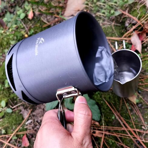 Fire-Maple XK6 Camping Pot with Heat Exchanger 1L Ultralight Portable Pot | Boil 30% Faster with Heat Exchanger Base, Foldable Insulated Handle, Hard Anodized Aluminum, 1L, 190g in Saudi Arabia