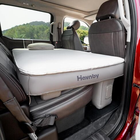 Havnby SnugNest Inflatable Pickup Truck Mattress for Ford Rear Cab | TPU Air Foam Backseat Bed,Gap-filling Air Columns,Built-in Rechargeable Pump,70s Setup,True Flat for Nap,Camping,Road Trips in Saudi Arabia