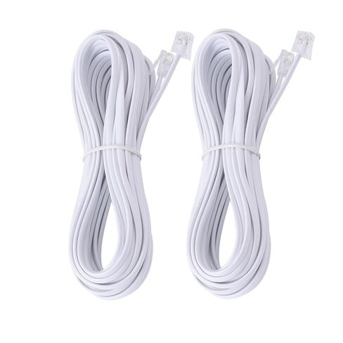 Phone Extension Cord 15 FT Long Phone Cable Line Wire, with Standard RJ11 6P4C Plugs，White- 2 Pack in Kuwait