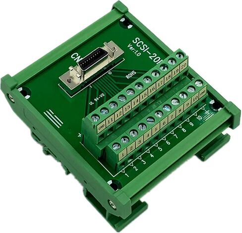 SCSI-20P SCSI CN20 MDR Female Breakout Board 20 Pin Terminal Module Adapter DIN Rail Mounting HPCN20P(20PTB and 0.5m Cable) in Saudi Arabia