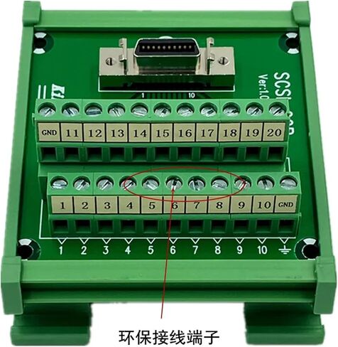 SCSI-20P SCSI CN20 MDR Female Breakout Board 20 Pin Terminal Module Adapter DIN Rail Mounting HPCN20P(20PTB and 0.5m Cable) in Saudi Arabia