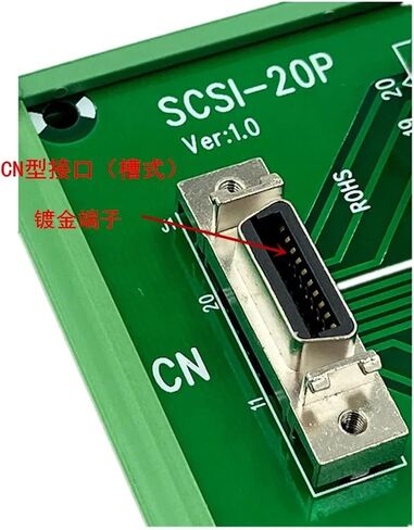 SCSI-20P SCSI CN20 MDR Female Breakout Board 20 Pin Terminal Module Adapter DIN Rail Mounting HPCN20P(20P TB and 5m Cable) in Saudi Arabia