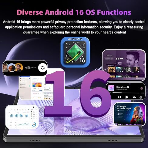 Android Tablet 10 inch, 2026 Android 16 Tablet with Keyboard, 26GB+256GB (2TB Expand), Gemini AI Tablet with 8-Core, 8000mAh, 5G WiFi, Widevine L1, 2 in 1 Tablets PC with Case/Mouse/Stylus-Black Case in Saudi Arabia
