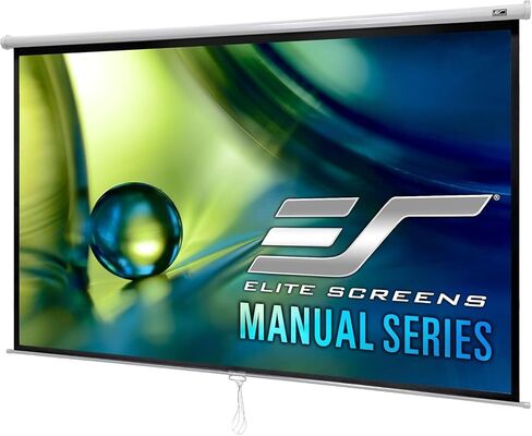 Elite Screens Manual Series, 150-INCH 16:9, Pull Down Manual Projector Screen with AUTO LOCK, Movie Home Theater 8K / 4K Ultra HD 3D Ready, 2-YEAR WARRANTY, M150XWH2,White in Saudi Arabia