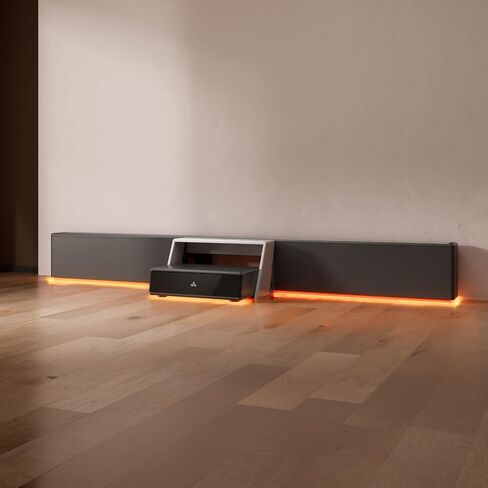 AWOL RGB Glow Station, 120" Universal UST Projector Stand/Base with RGB Ambient Lighting, Remote-Control LED, Cable Management & 4-Outlet Power, Fits Most Ultra-Short-Throw Projectors in Kuwait