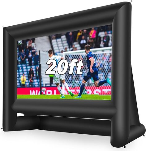 20 Feet Inflatable Movie Screen Outdoor Theater Blow Up Projection Screen with Carry Bag Blower for Front and Rear Projection Home Theater Backyard Pool Fun in Kuwait