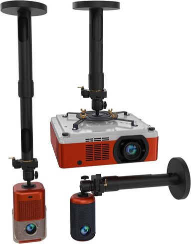 PropVue Universal Projector Mount, Ceiling or Wall, 13.8" to 21", Red | Full motion 360° swivel, supports up to 16.4 lbs, quick-release system, drilling template included in Saudi Arabia