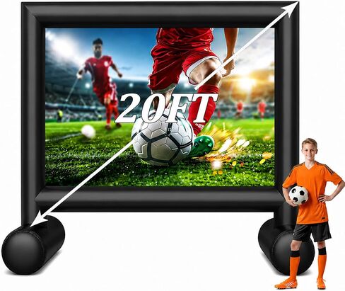 CZGBRO 16FT Inflatable Movie Screen Outdoor, Blow up Projector Screen | Support Front & Rear Projection for Outside Backyard Outdoor Movie Night Barbecue Pool Party with Blower and Carry Bag in Saudi Arabia