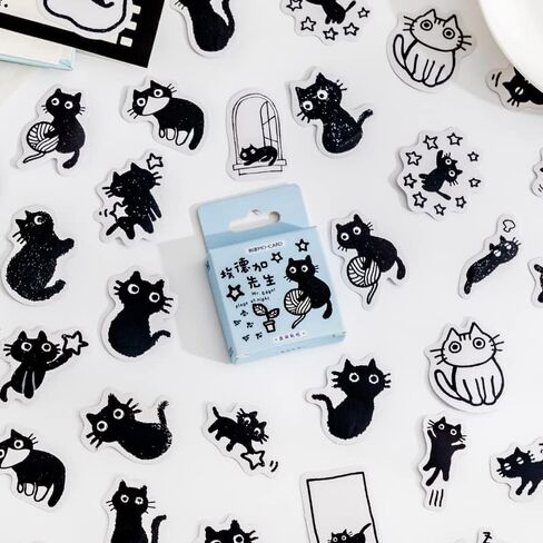 Small Cute Cat Stickers for Scrapbooking Bullet Journal DIY Decoration Journaling Planners Suitcase Diary Notebooks, Album Laptop Phone Case Art Craft, 45 Designs… in Kuwait