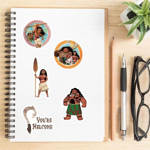 50Pcs Moana Stickers Pack Waterproof Cartoon Princess Sticker Decals for Water Bottle,Laptop,Phone,Skateboard,Scrapbooking,Bumper Gifts for Teens Adults for Party Supply Favor (Moana) in Saudi Arabia